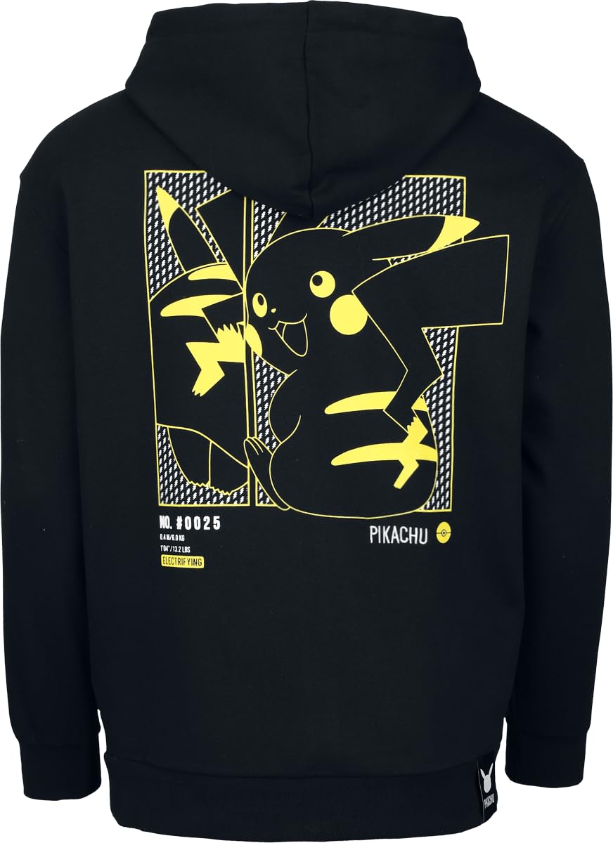 Pokémon Uomo Felpa Jogging Nero 60% Cotone, 40% Poliestere Regular