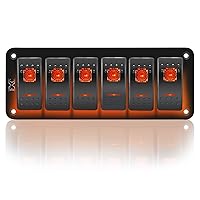 Vista 10 de FXC Interruptor basculante Panel de aluminio 2 Gang Interruptores de palanca Dash 5 Pin ON/OFF 2 LED retroiluminado para barco coche azul marino