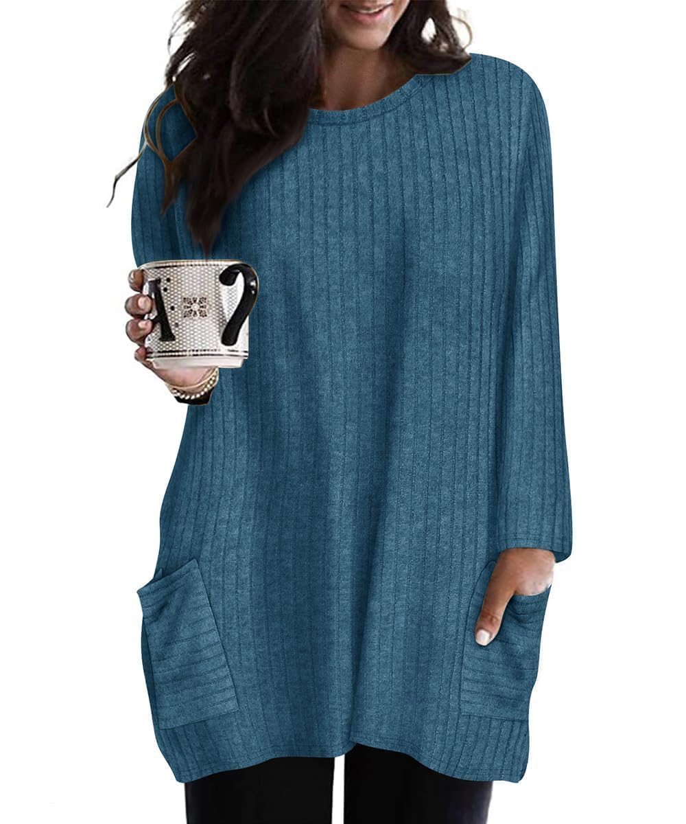 TIYOMI Plus Size Shirts Long Sleeve Tunic Tops for Women XL-5XL