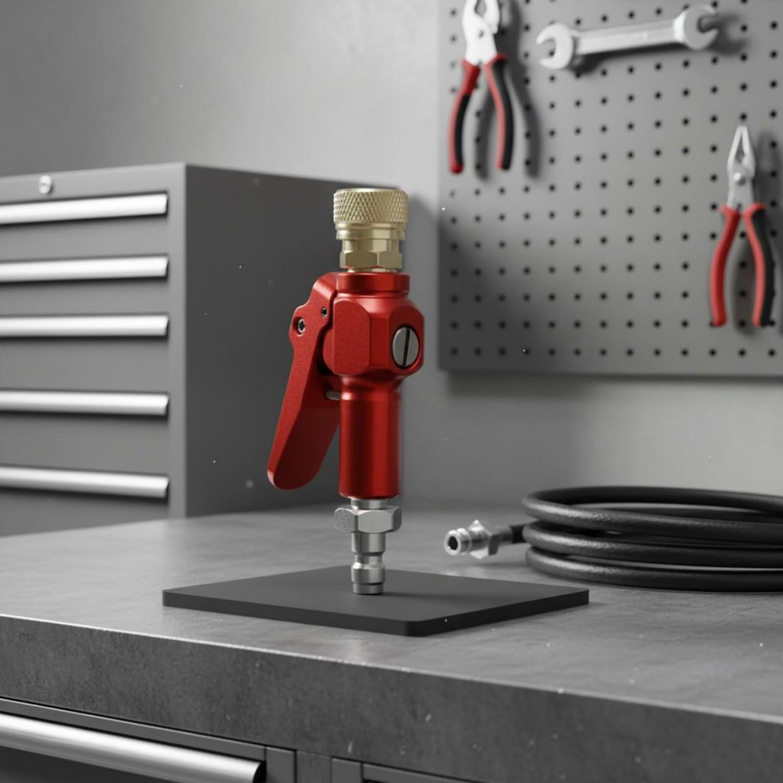 HPA FüLlstation Ladeadapter | 300Bar Fülladapter für Tauchflasche | Rot | Hochdruck-Fülladapter | Luft Scuba Din Tankstelle Adapter | Ladeventil für die PCP-LuftnachfüLlung Auf