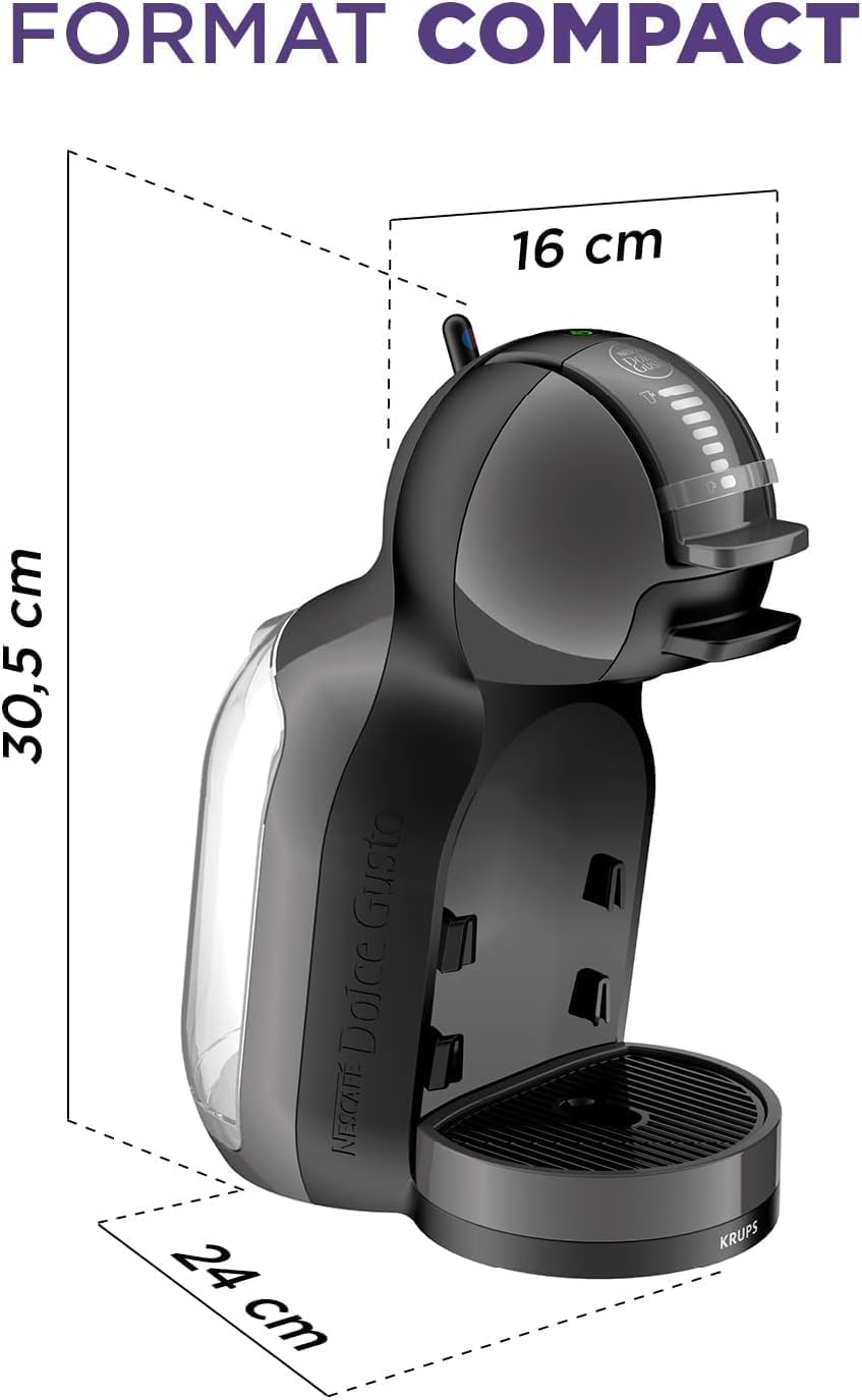 NESCAFÉ DOLCE GUSTO Krups Genio S Plus, Macchina per Caffè Espresso e Altre bevande in capsula, Automatica, Cosmic Grey + Espresso Palermo Caffé 96 capsule