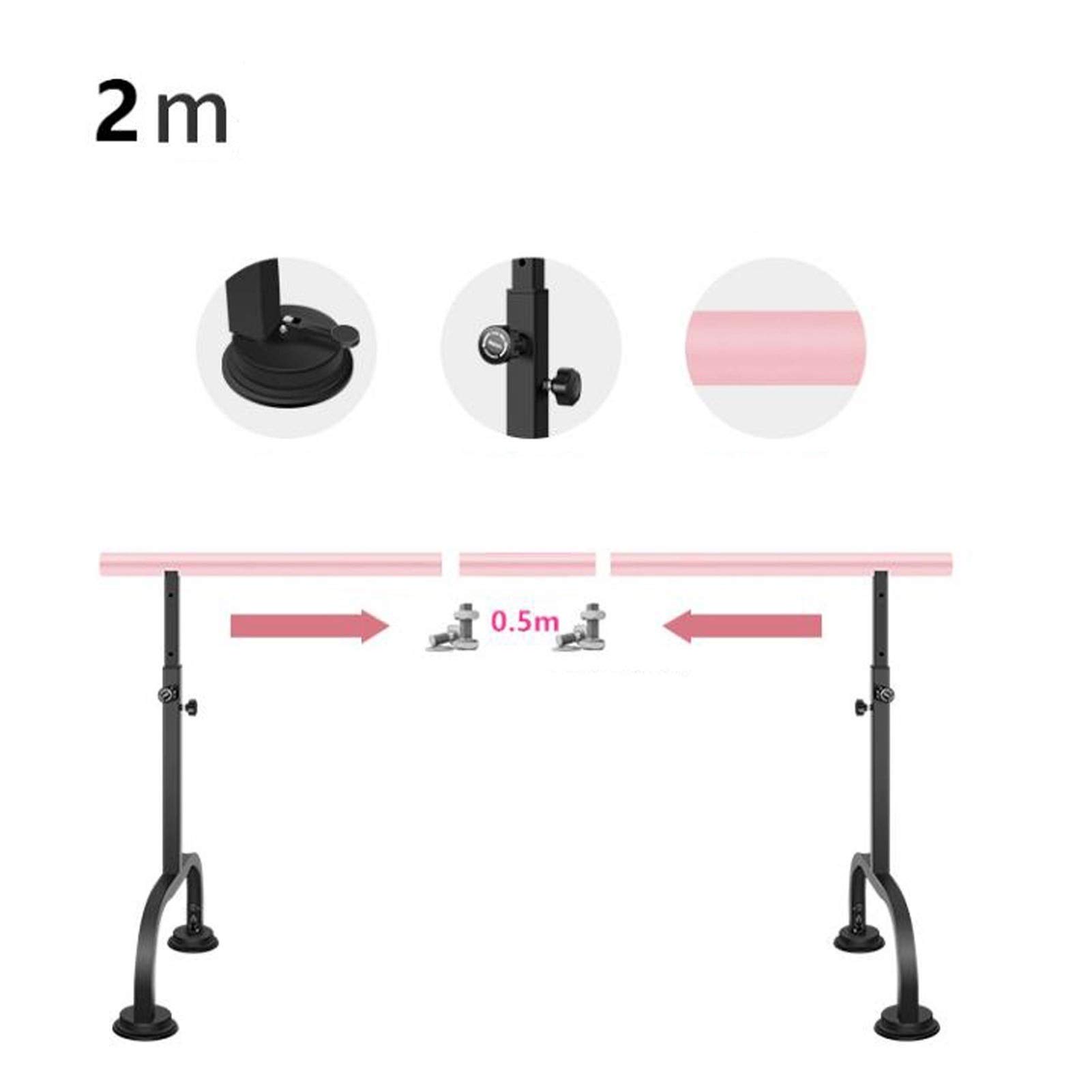 Ballettstange, Ballettstange, Ballett-Mobile, Ballettwaage, Ballett, Tanzen oder aktive Workouts, gut ausbalanciert, die sichere Vakuumbefestigung, kein Bohren erforderli,Pink 2m