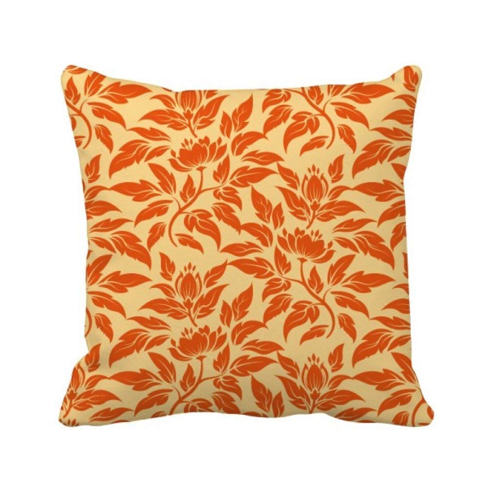 Coussin de canapé floral orange d'or décoratif classique carré 40x40 cm