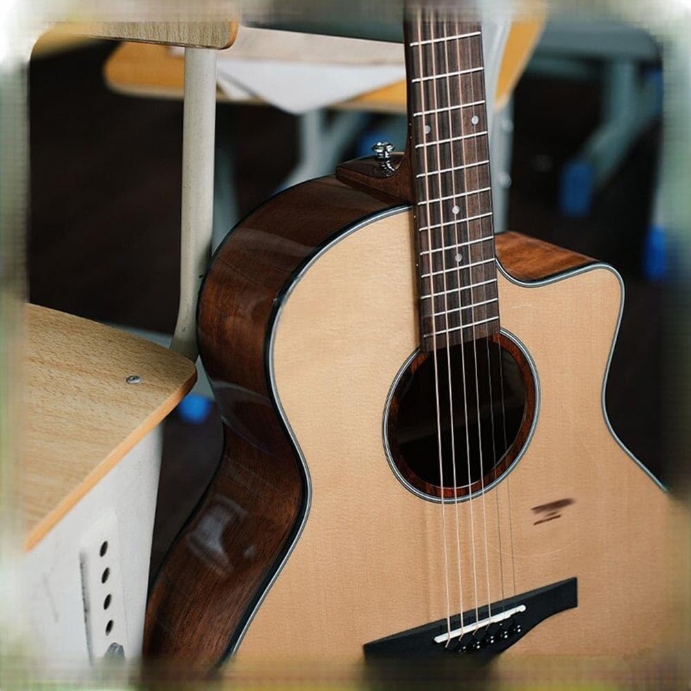 Guitarra Acústica De 41 Pulgadas, Guitarra De 6 Cuerdas Tapa De Abeto, Cejuela De Hueso Para Principiantes, Intermedios, Adultos Y Adolescentes(Natural wood color)