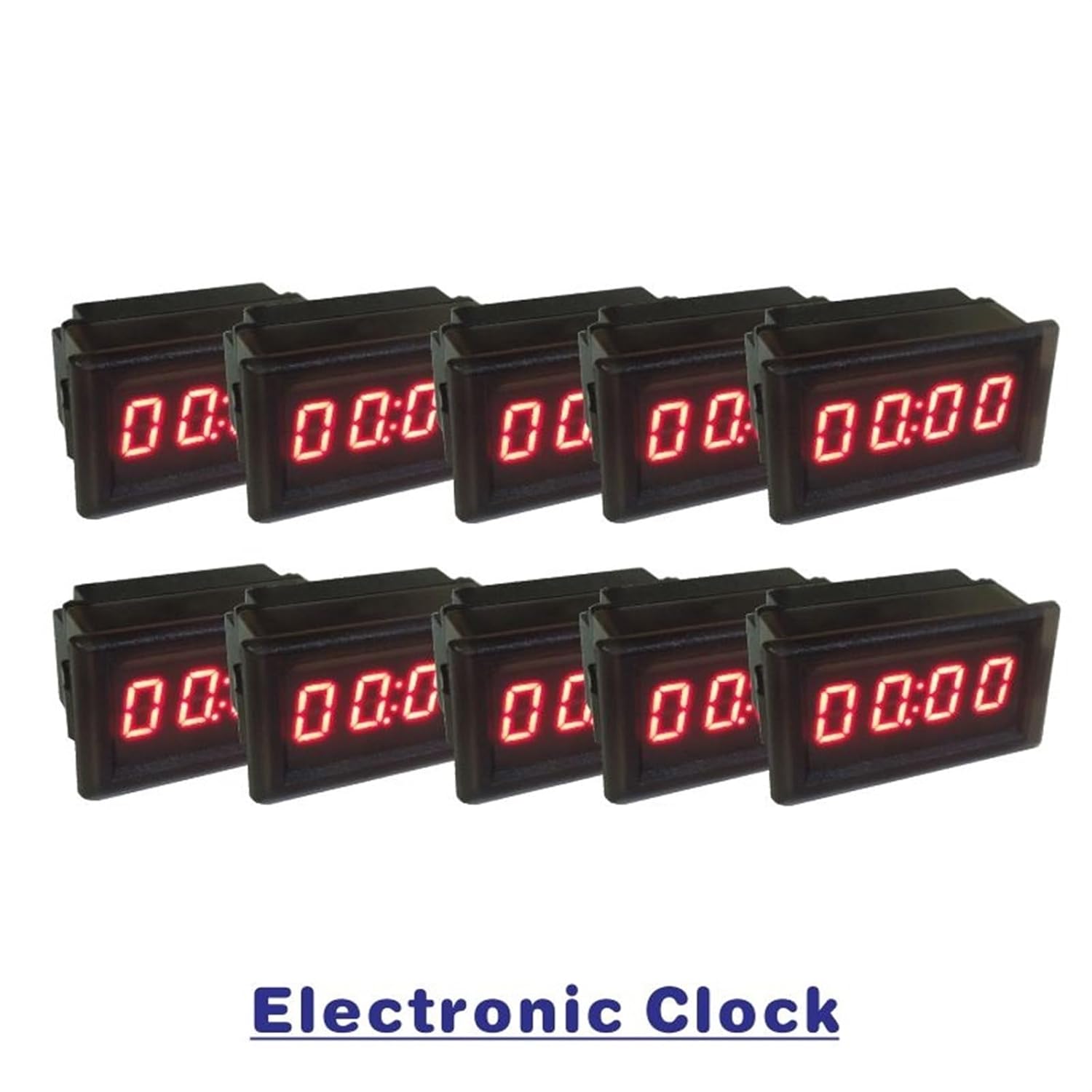 10PCS Electric LED Digital Clock Hour Minute Second Timer Electronic Clock for Electric Bike Car Waterproof Indicator