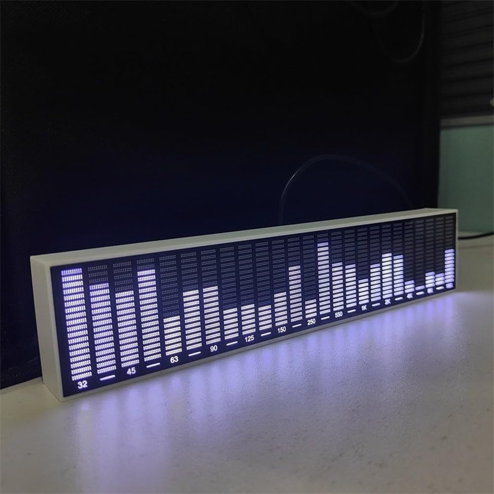 Audio für Spektrumanalysator, Licht, 40 LEDs, Soundaktivierung, Musik, Rhythmus, Visualizer, USB-Schreibtischzubehör, 25,5 cm (schwarz)