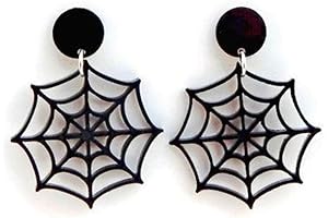 Spooktacular Spiderweb Dangle Earrings: Intricate Halloween Accessory