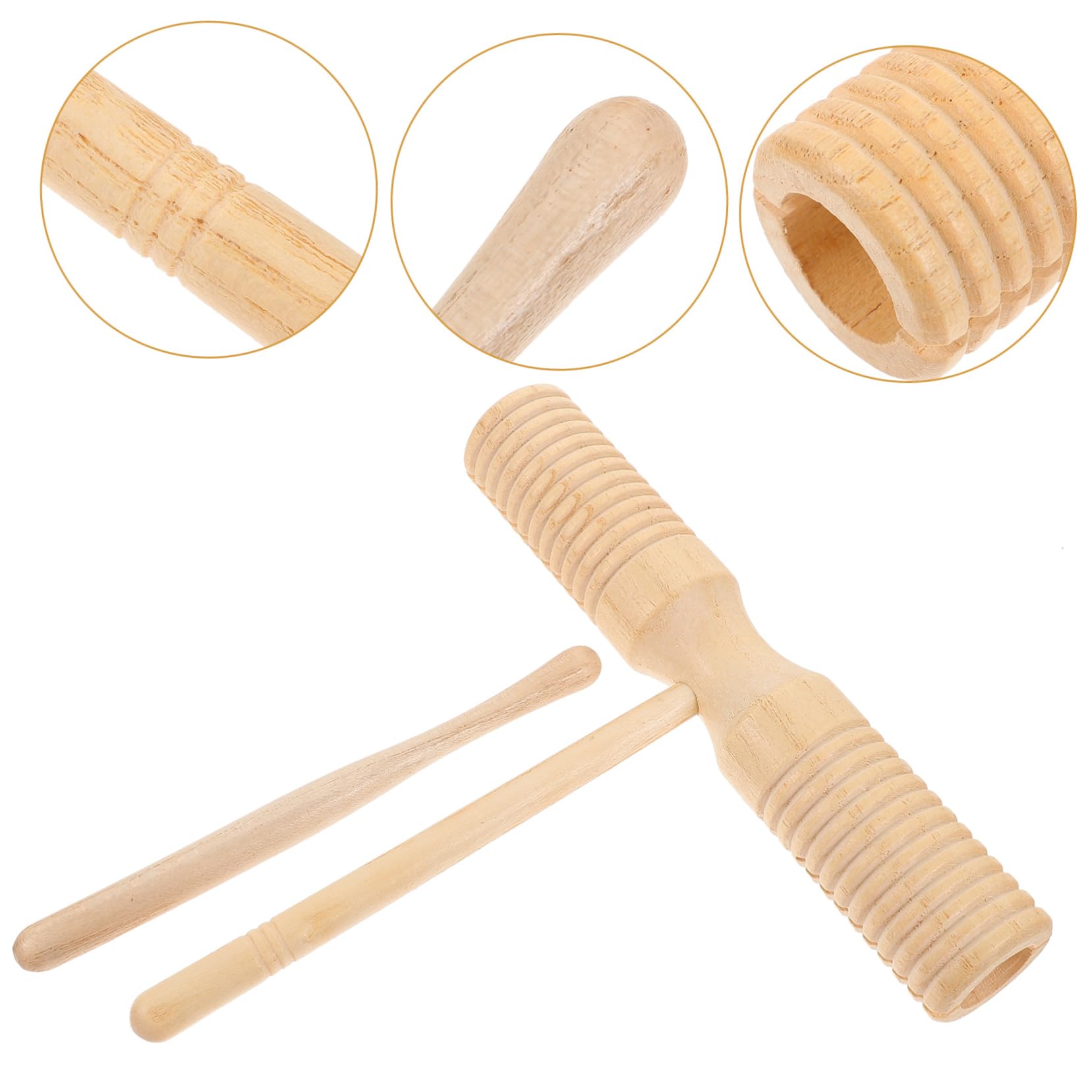 木製パーカッション 両面打ち Amazon | Toyvian 1 セット 木製ダブルホーン パーカッションのリズム