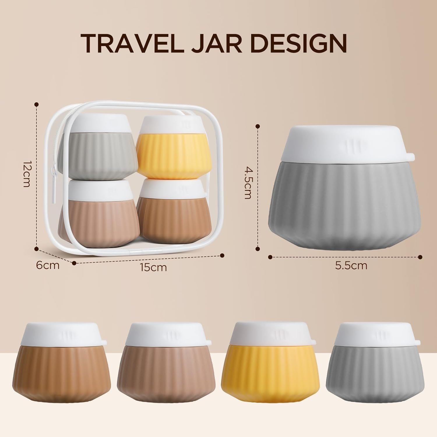 Veemok Travel Bottles for Toiletries, Leak Proof Silicone Travel Containers 40ML | Refillable Shampoo & Conditioner Bottles | Leak-Proof Refillable Travel Essentials for Shampoo, Lotion & Conditioner 1