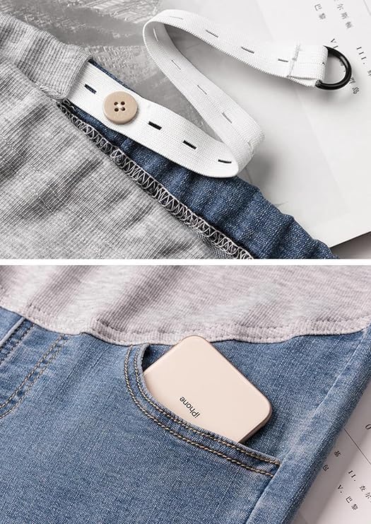 swabs® The Belly Bell Bottoms Flare Denim Pants Pregnancy Clothes,Women's Stretch Maternity Bootcut Jeans with Pockets Over - Image 3 thumbnail