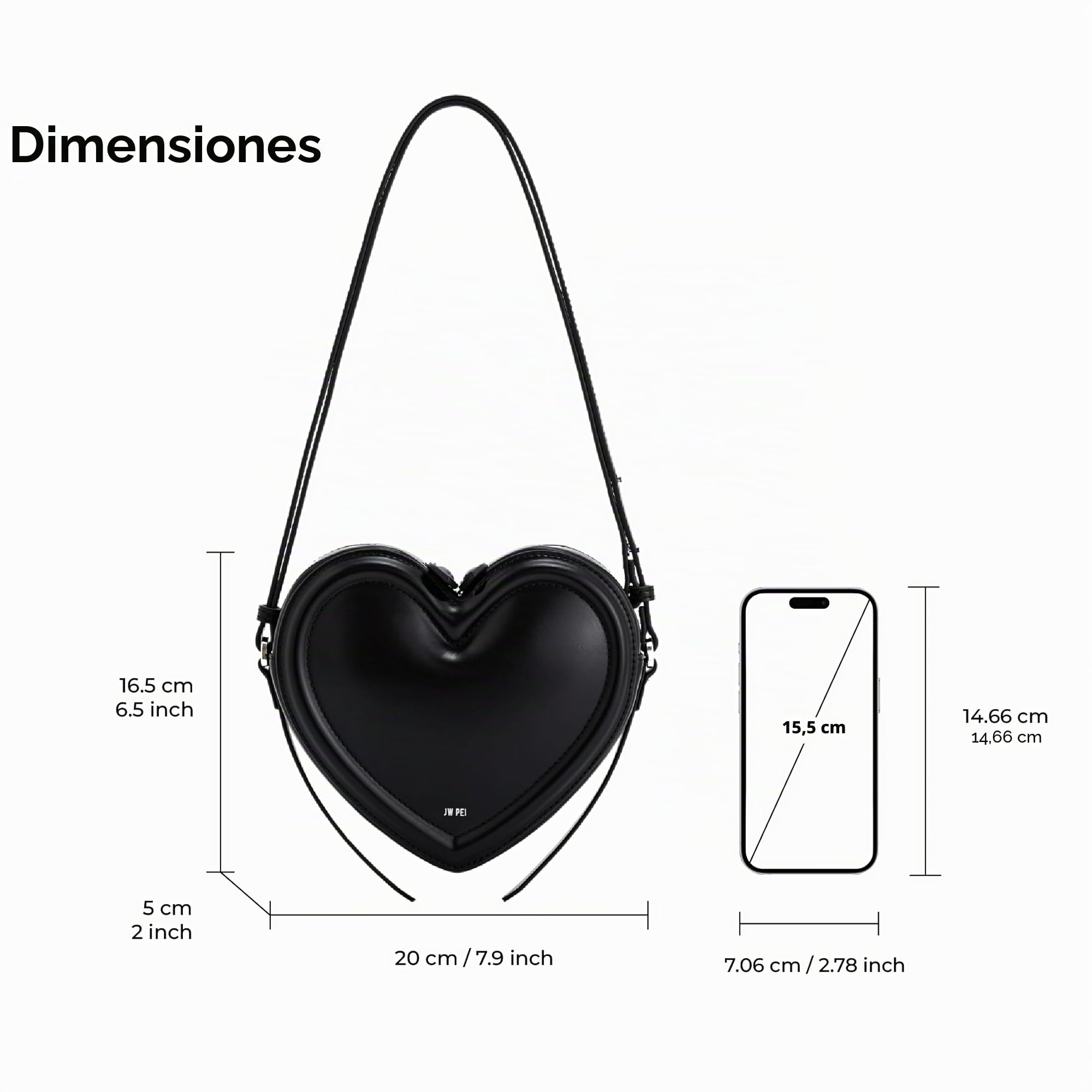 JW PEI Arlene Bolsos Bandolera en Forma de Corazón para Mujer