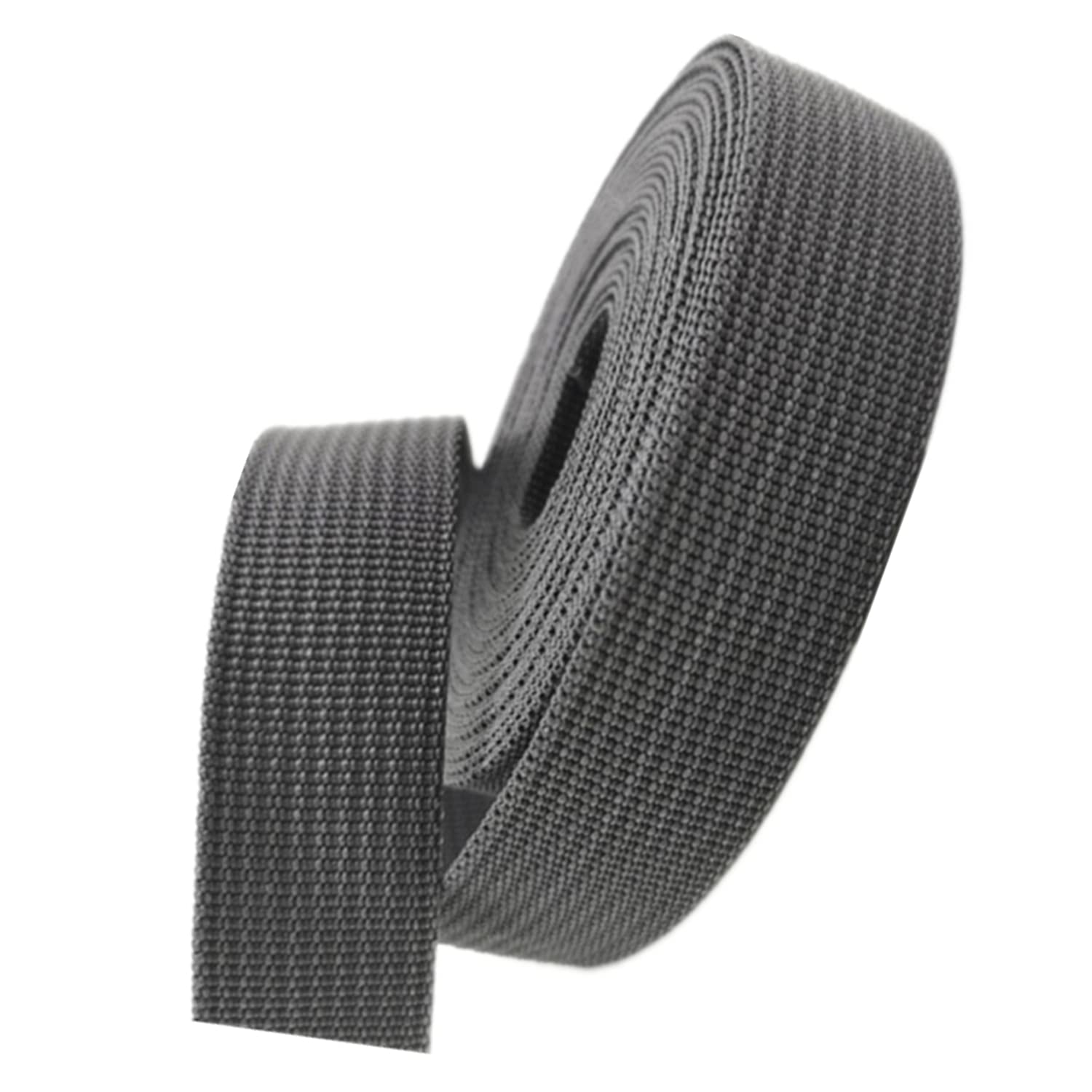 Taśma polipropylenowa, Szerokość 38 mm 5-50 jardów Wielokolorowy do uchwytów toreb Plecaki Pasy bagażowe(Dark Grey,20 yard)