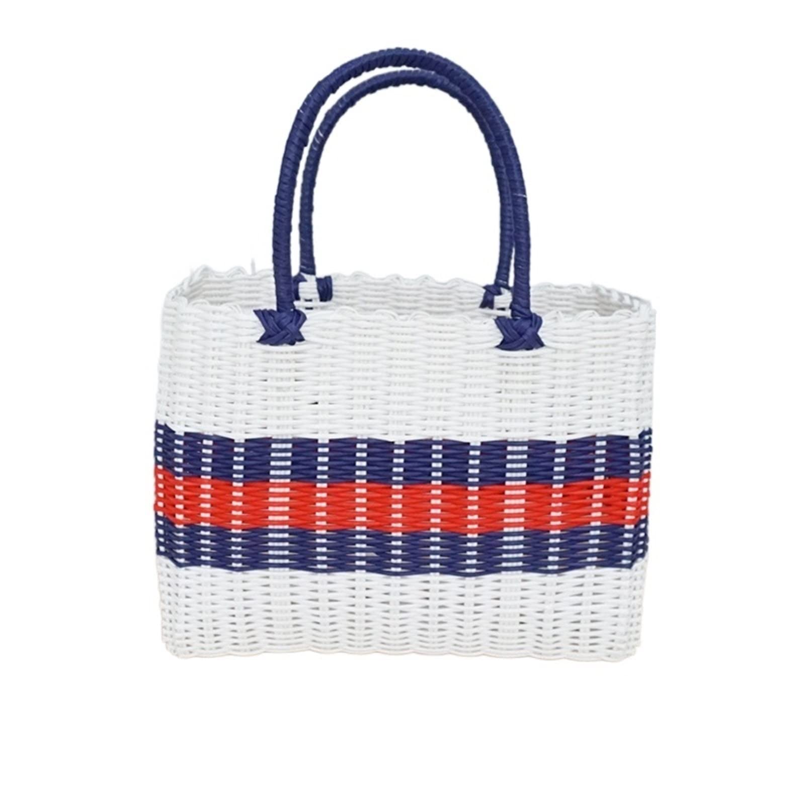 Storage Basket,Small Picnic Handmade Wicker Shopping Home Vegetable Fruit Packing Garden Imitating Rattan Woven Flower