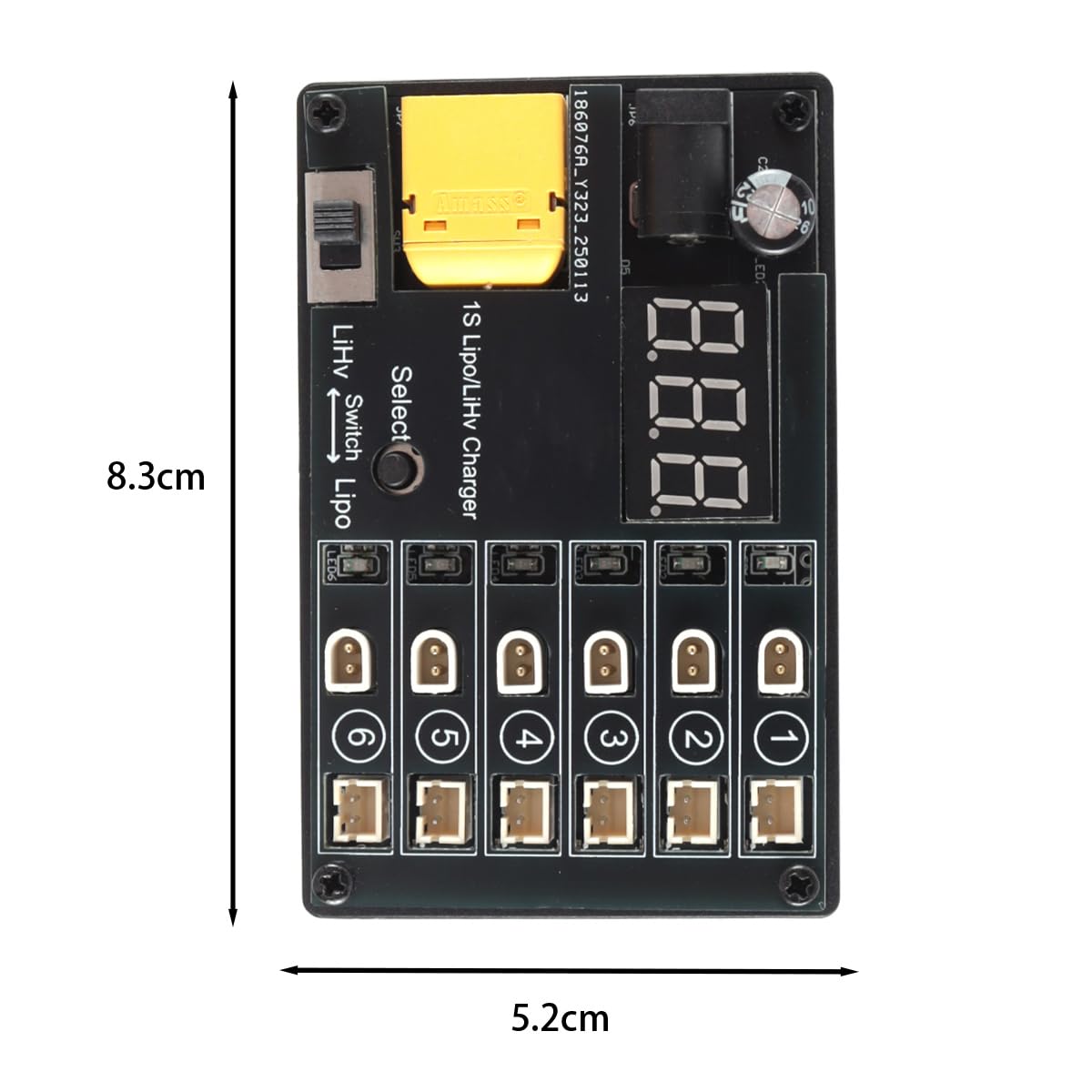 Chargeur de batterie LiPo 1S 3,7 V/3,8 V, 6 ports, 3,8 V/4,35 V, pour drone RC, quadricoptère, batterie Lipo avec BT2.0/PH2.0