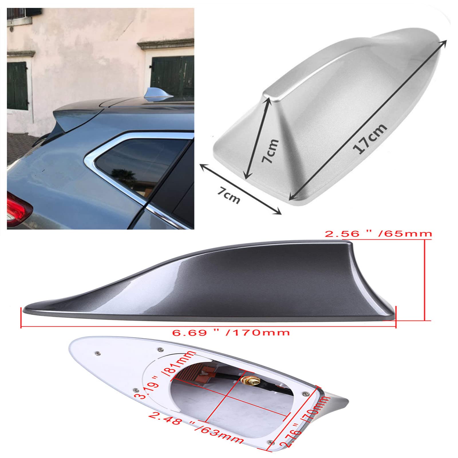 Antenna a Pinna per Tetto Auto, Antenna a squalo Compatibile con Toyota Yaris, Tundra, Tacoma, Rav4