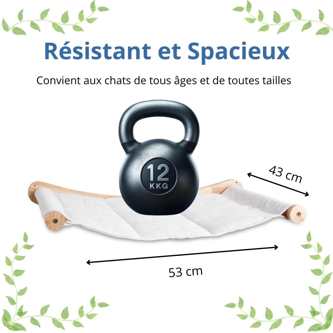 Hamac Mural - Parcours Mural pour Chat Robuste et Confortable - Etagère Supporte jusqu'à 12kg - Idéal pour Maximiser l'Espace