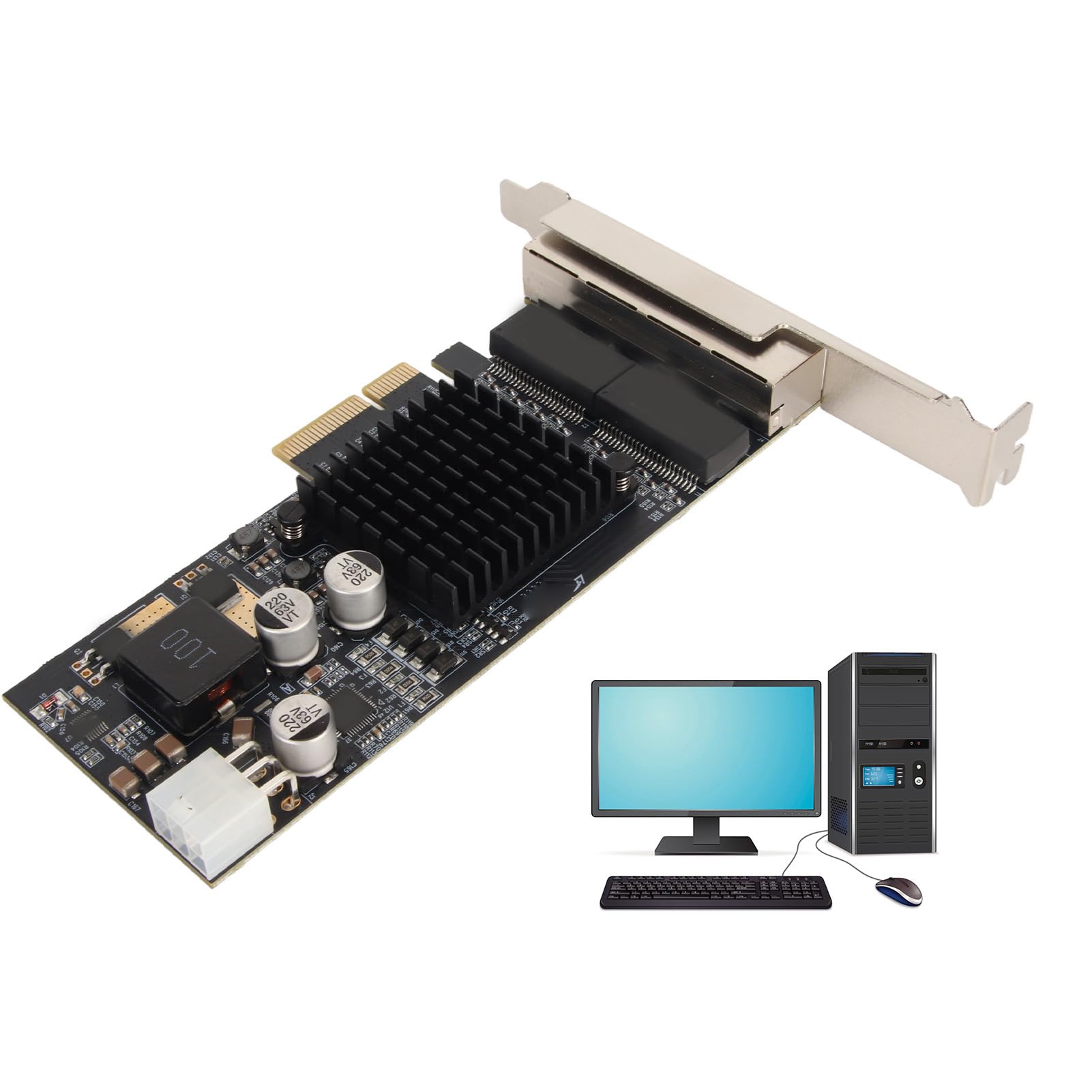 Carte Réseau 1000Mbps 4 Ports Haute Vitesse pour 350 PCI