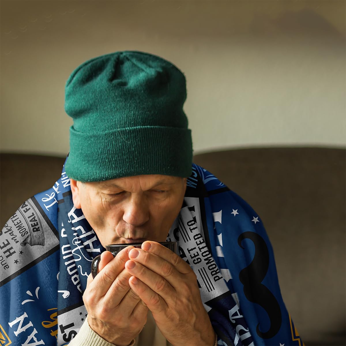 Pubrave Papa Gifts, Papa Fathers Day/Birthday Gift, Papa Gifts from Grandkids/Grandchildren, Fathers Day/Christmas/Birthday Gifts for Papa/Grandpa/Grandfather, Best Papa Ever Gifts Blanket 60x50in - Image 4