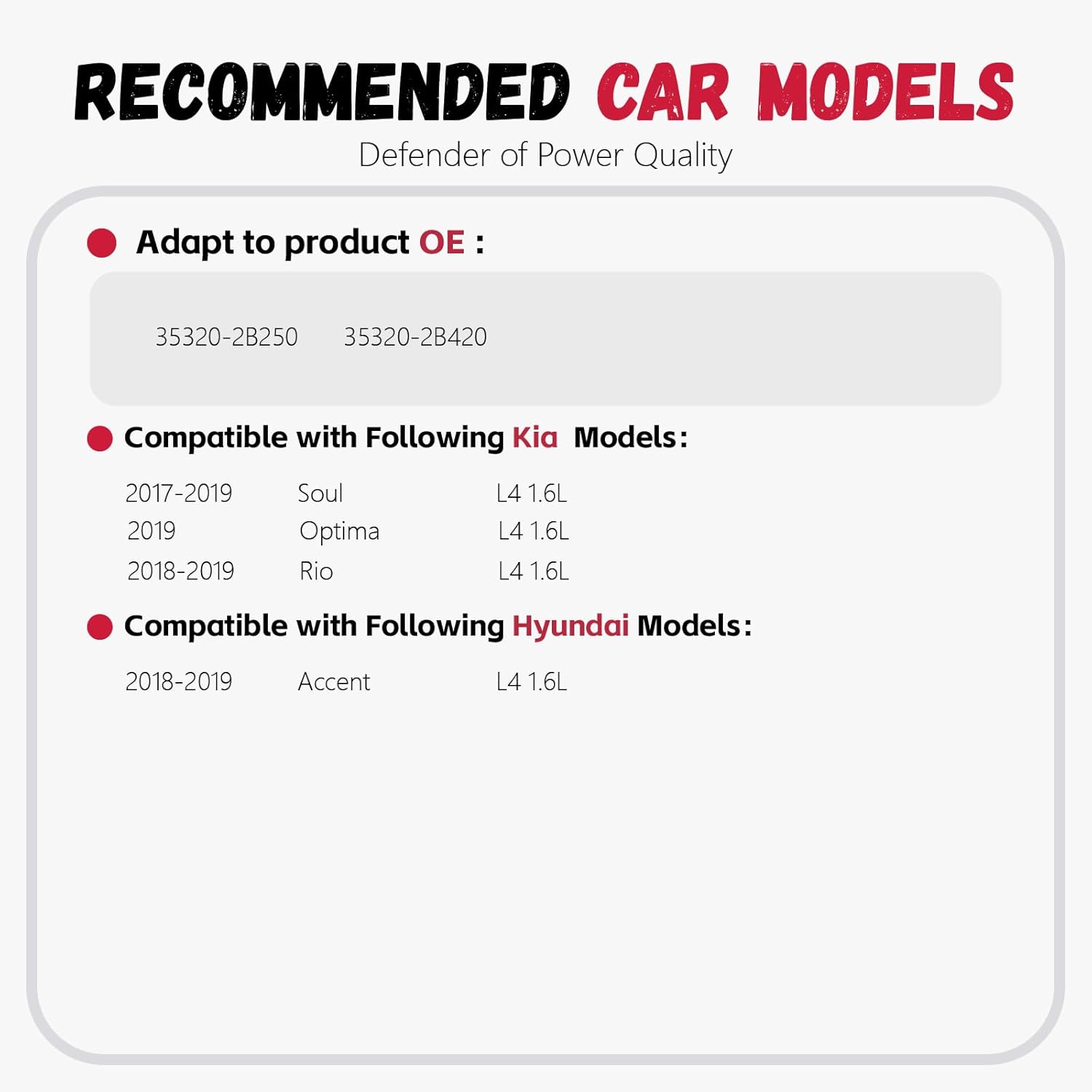 35320-2B250 35320-2B420/High pressure fuel pump/Compatible with Hyundai Sonata, Accent,Compatible with Soul, Rio,Optima 2019 1.6L L4/Replace# 35320-2B250 35320-2B420