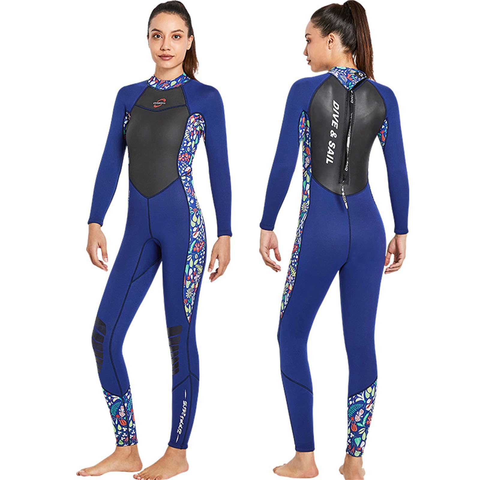 FAXIOAWA Muta da Sub in Neoprene Ultra Elasticizzato da 3 mm, Corpo Intero con Cerniera Posteriore per Snorkeling, Nuoto subacqueo, Surf