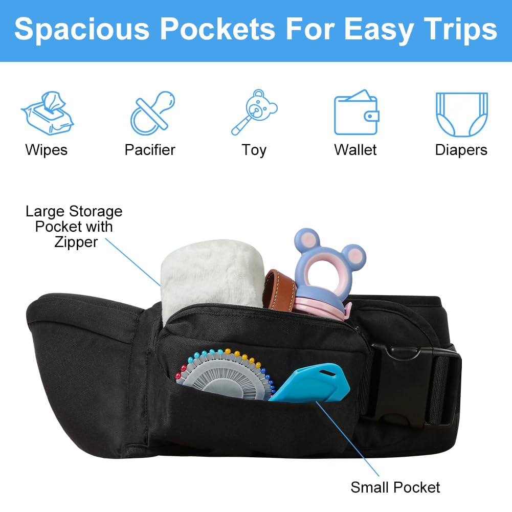 HOTUT Hip Stool and Hip Seat for Babies Ergonomic Baby Carrier with 3D Abdominal Support, 30° Tilt - Image 3