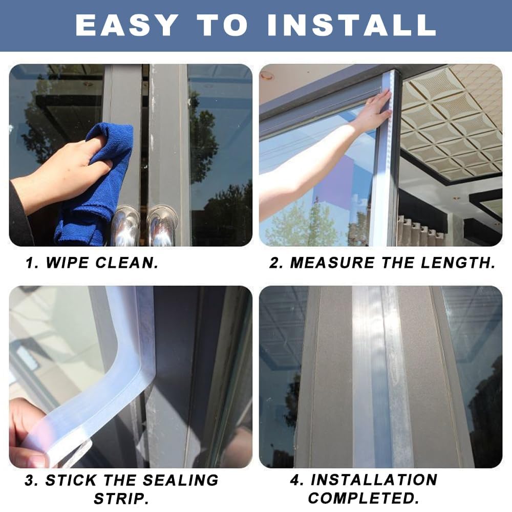CURTES Window Sealing Tape, Weatherproof Plastic Windproof Window