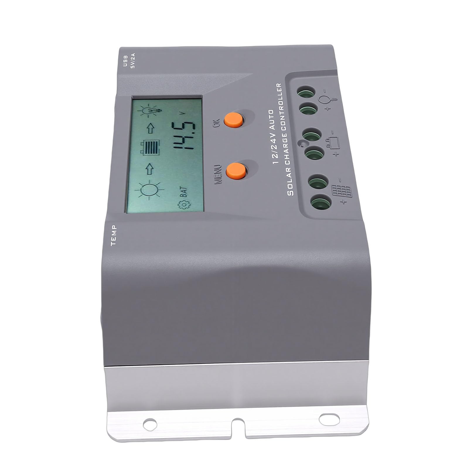 Tissting Controlador Carga Solar MPPT 40A con Pantalla LCD y USB - Controlador de Panel Solar con Reconocimiento Automático para Batería Gel AGM Litio y Aplicaciones Versátiles