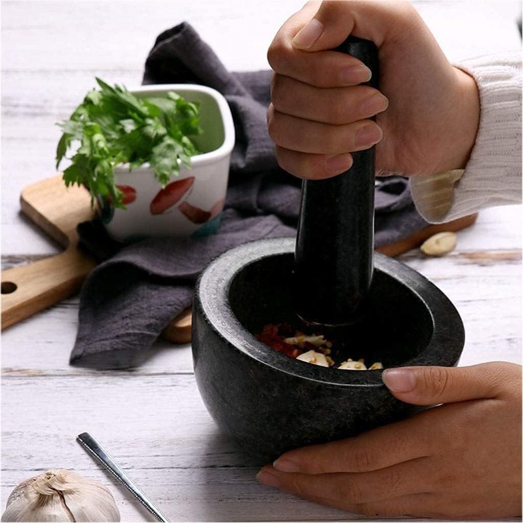 Juego de mortero y maja, Juego de mortero y maja de granito for hierbas, especias, guacamole y pesto
