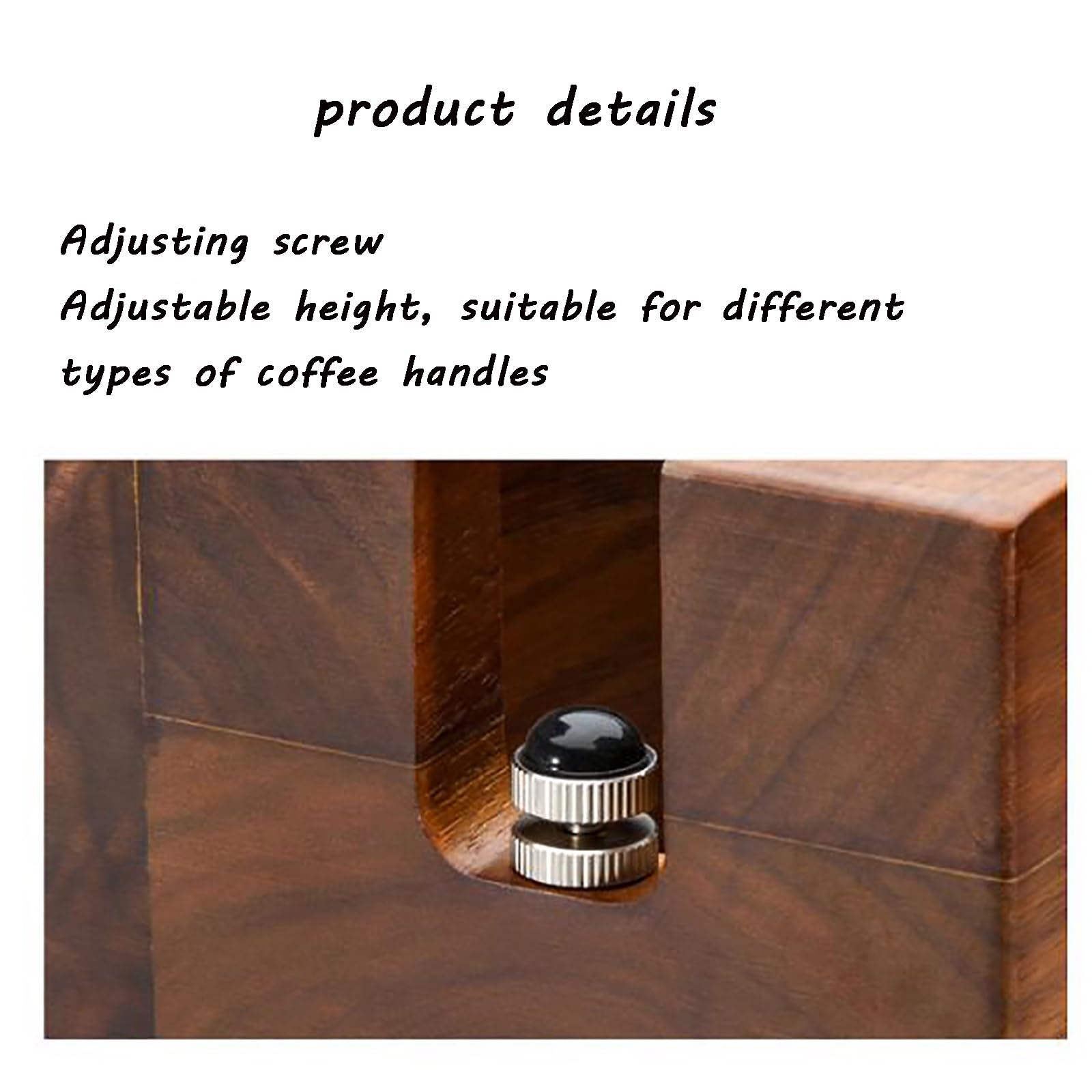Estación de soporte para prensas de espresso, alfombrilla de madera con caja de golpes para portafiltros de 58 mm, soporte de filtro de café para baristas profesionales y elaboración casera