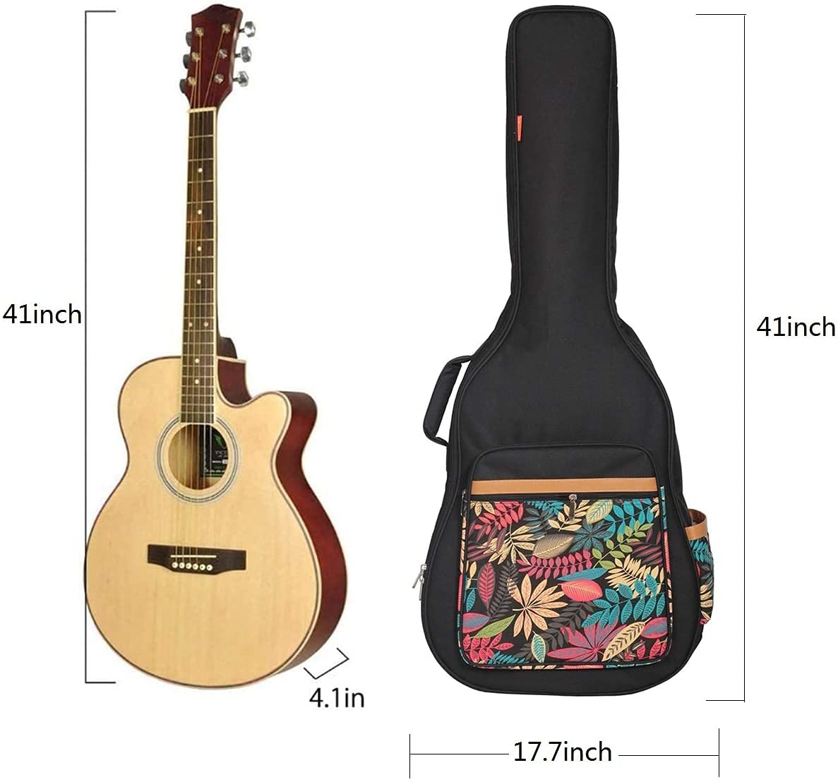 Gitarrentasche 40-41 Zoll - Akustik Gitarre Rucksack Wasserdicht - Gig Bag Case Für Gitarre