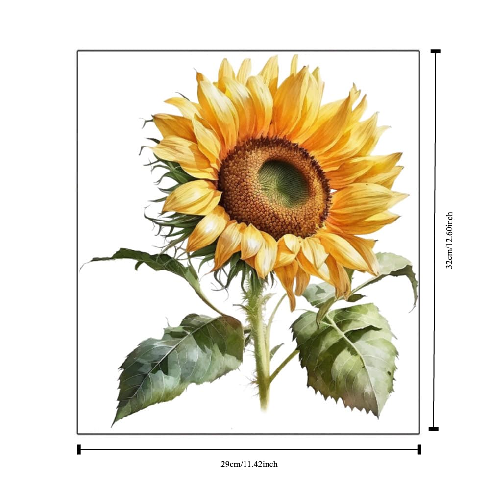 Sunflower Bathroom Toilet Sticker Self-Adhesive Waterproof Wall Murals, Removable Self-Adhesive Restroom Decor Sticker Home Art Decor DIY Toilet Sticker Toilet Lid Decals (Sunflower 6)