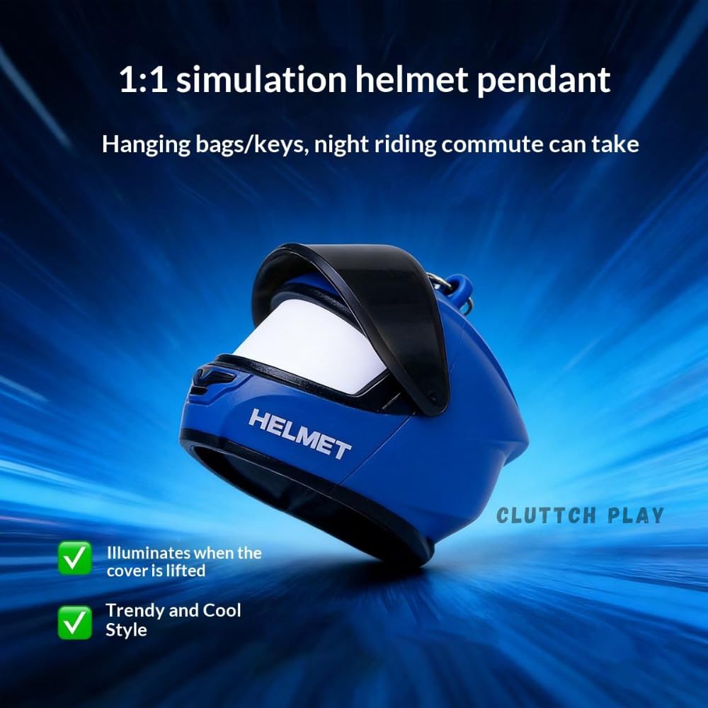 Cluttch Mini Helmet LED Keychain - Light Up Your Keys! -4