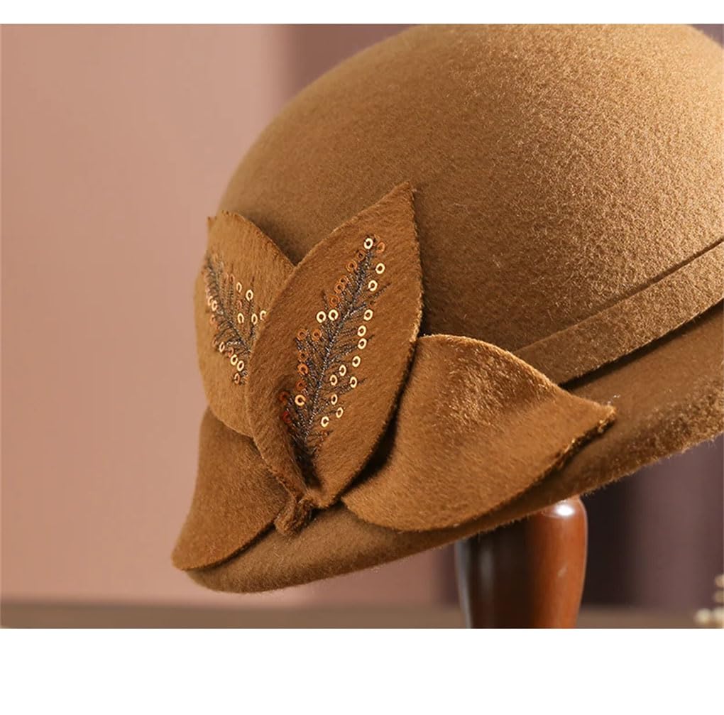 SaoBiiu Femminile Fiore Berretti Donna Irregolare Pillbox Cap Lana Fedoras Donna Party Feltro Cappelli