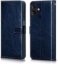 WOW IMAGINE Shock Proof Flip Cover Back Case Cover for Samsung Galaxy M07 | A07 | F07 (Flexible | Leather Finish | Card Pockets Wallet & Stand | Blue)