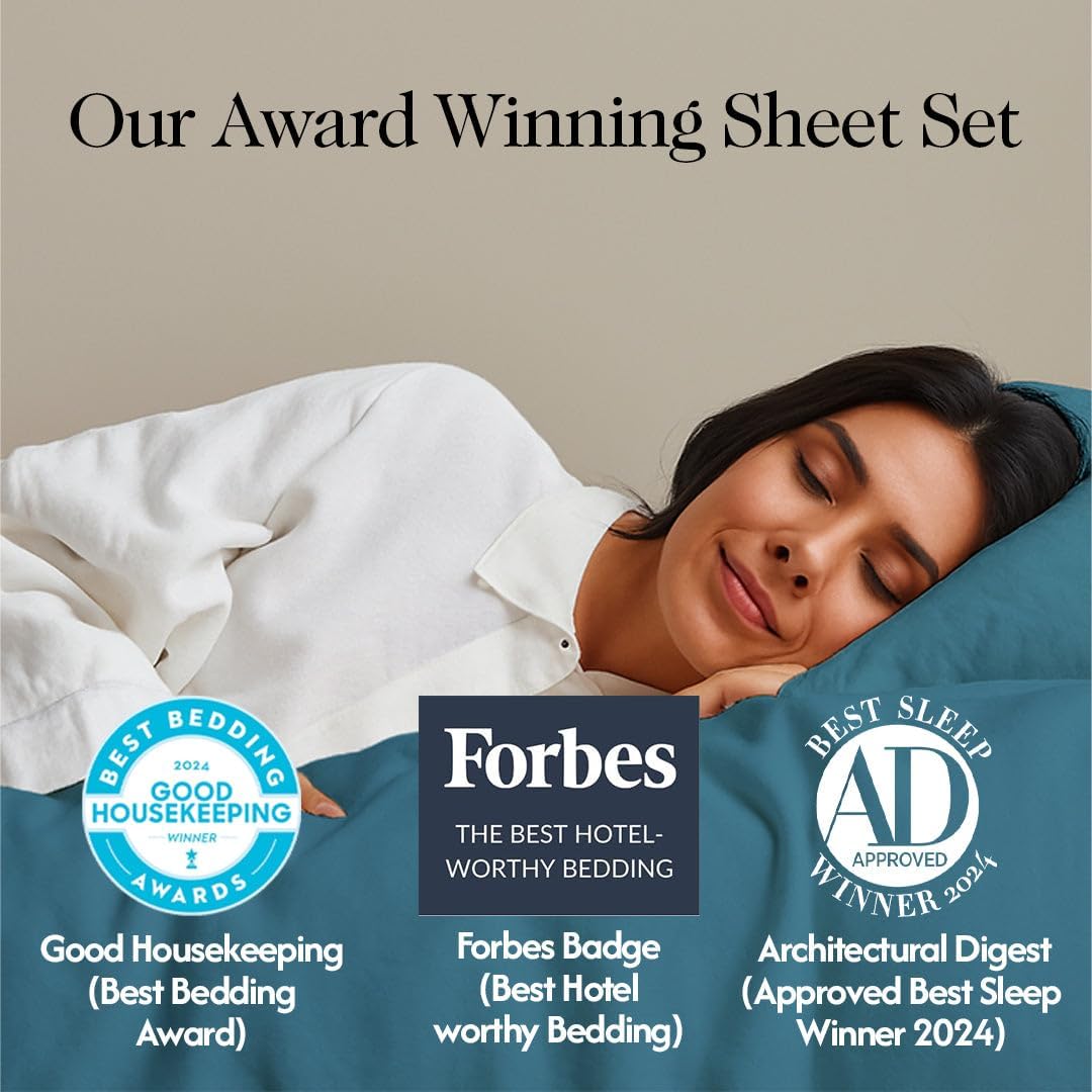Certified Egyptian Cotton Sheets Optimally Blended with Long Staple Cotton - Full Size Bed Sheets Set - Silky-Soft Luxury Sateen Sheets - Wrinkle-Resistant, Skin Friendly & Breathable - Image 5