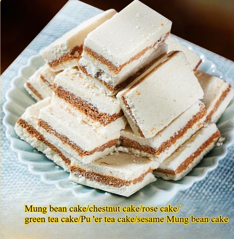 【6 Flavors Pastry】Sesame Mung Bean Rose Chestnut Cake,Healthy Nutritious Breakfast,Cookies,Instant Food,Dim Sum,Casual Snack,Dessert,Delicious Chinese Snack Gift (Mixed taste,3boxes)