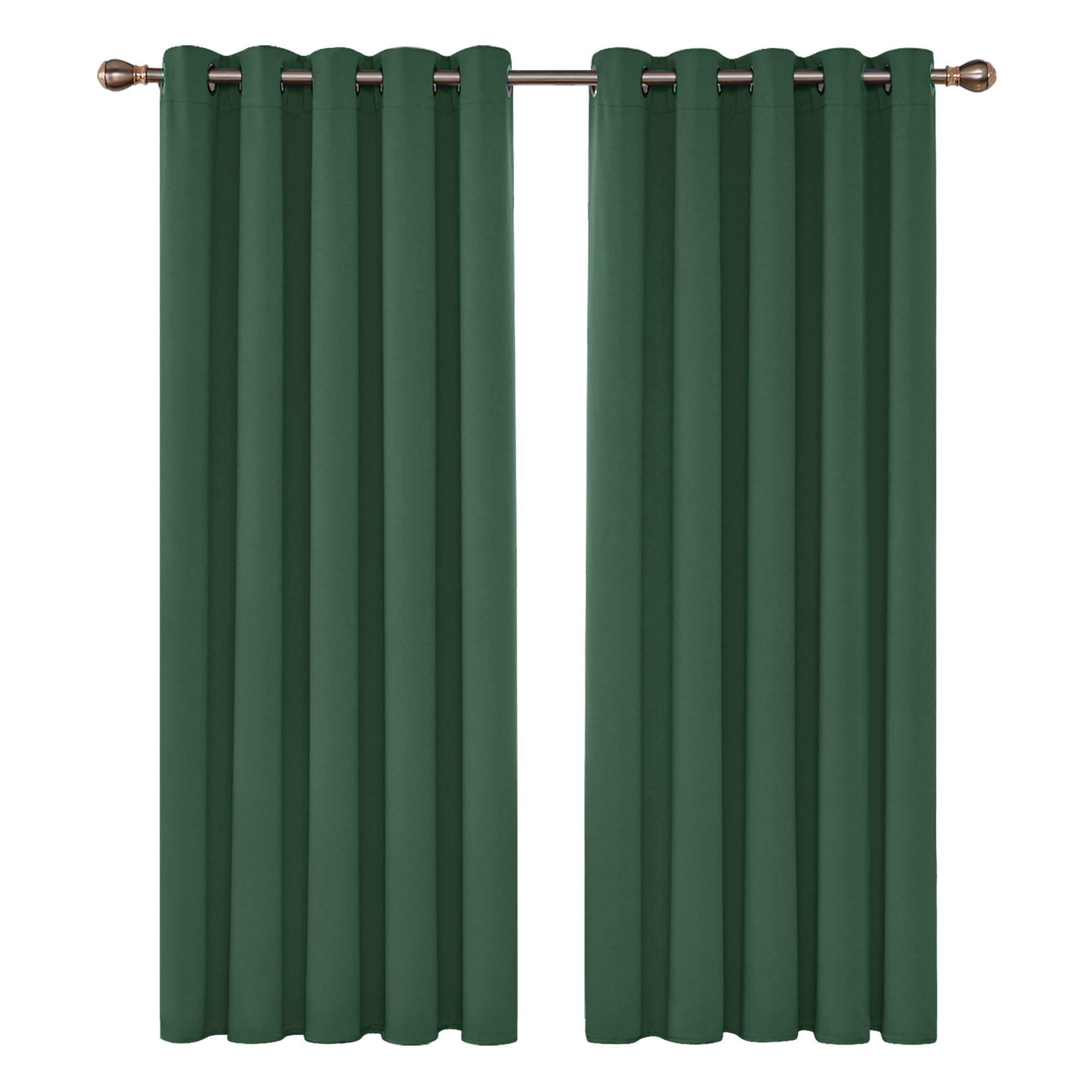 Deconovo Forest Green Green Curtains Thermal Insulated Eyelet Blackout Curtains For Bedroom 66 X 72 Inch Two Panels