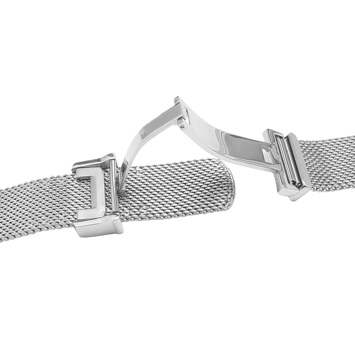 Bransoleta Mesh Stal Nierdzewna 20mm 22mm Proste Końce, Metalowy Pasek Zapięcie Zatrzaskowe dla IWC Portofino 22mm