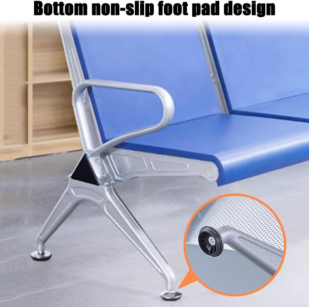 YVYKFZD Waiting Room Bench Set, Waiting Room Chairs with Arms, 2-Seat PU Office Guest Reception Chairs, Airport Reception Bench, for Bank Hospital School(Black)