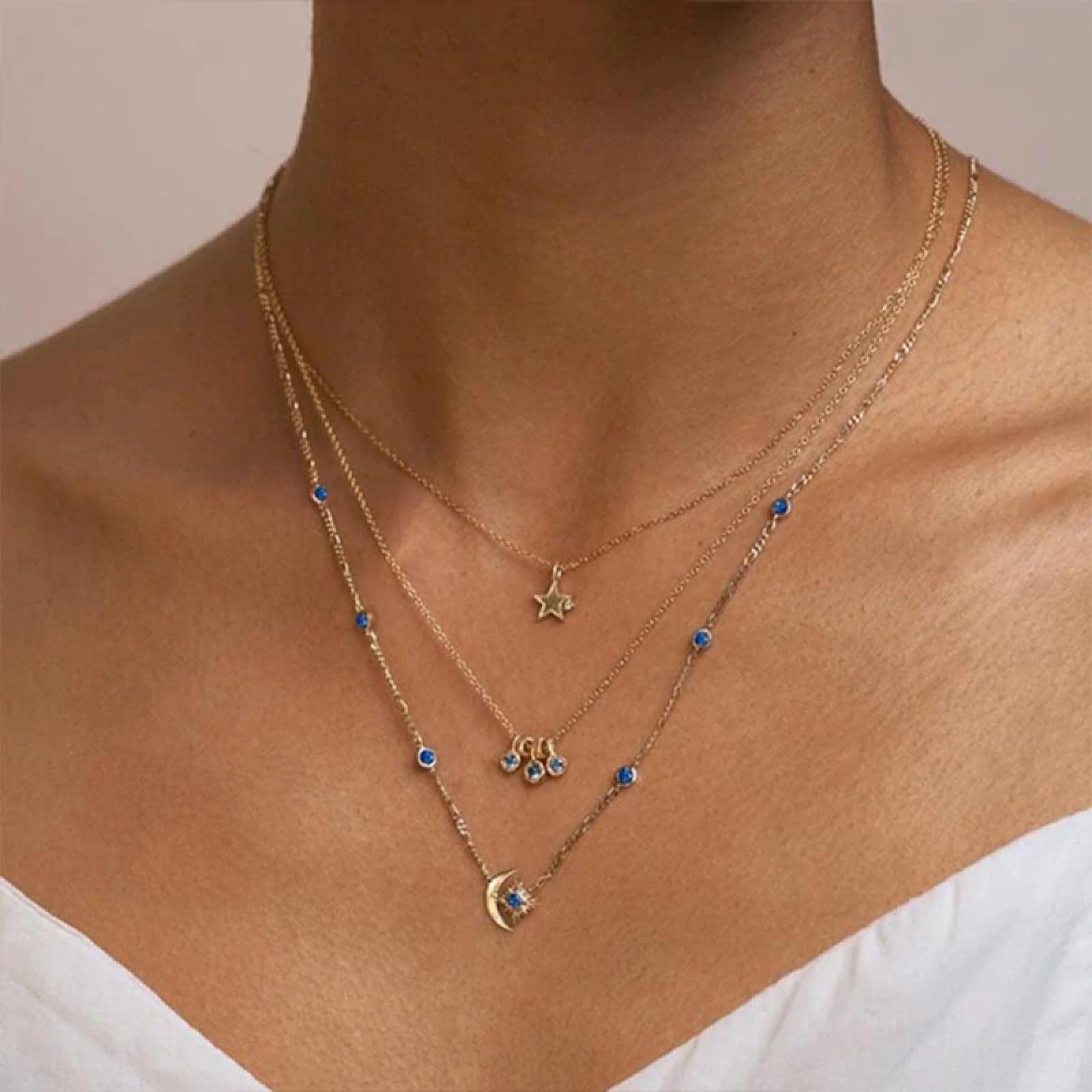 Collar Corazón Esmeralda para Mujer Plata de Ley 925 Cadena Larga Colgante Inicial Cadena Larga Joyería Fina Joyas de Boda (3 a)