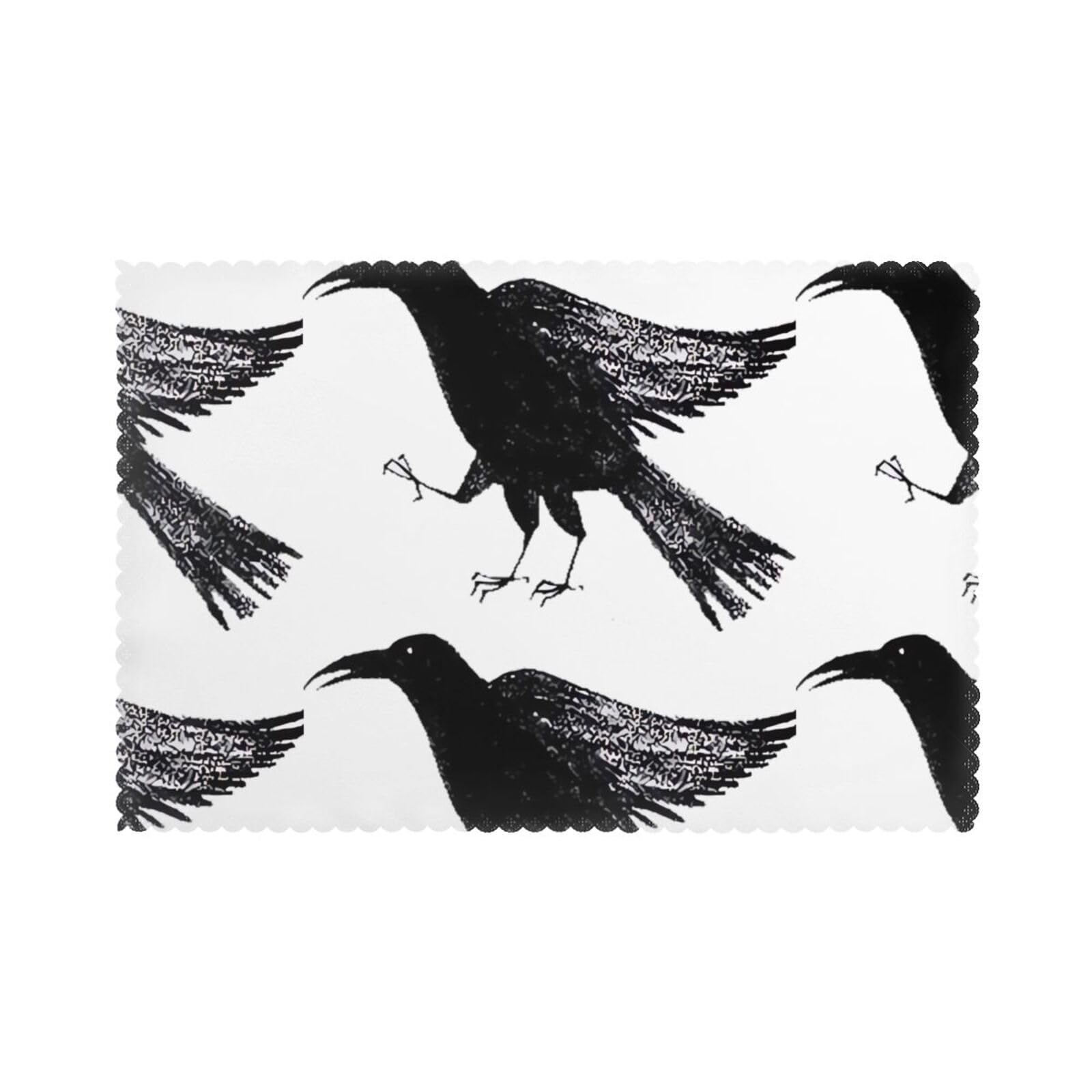 WHJDPP Birds Prints Placemats Set of 6 12x18in – Durable Table Layers for Stylish Home, Hotel & Festive Gatherings