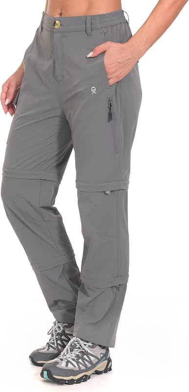 Little Donkey Andy Pantalones convertibles elásticos para mujer, pantalones de senderismo de secado rápido con cremallera