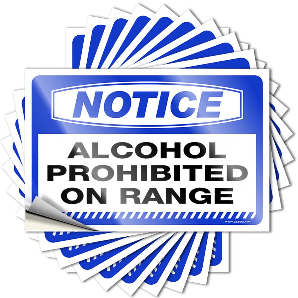 Bumper Stickers Notice Alcohol Prohibited On Range Stickers 10 Pcs Sticker Decals for Cars Decals for Cars(8X12CM)