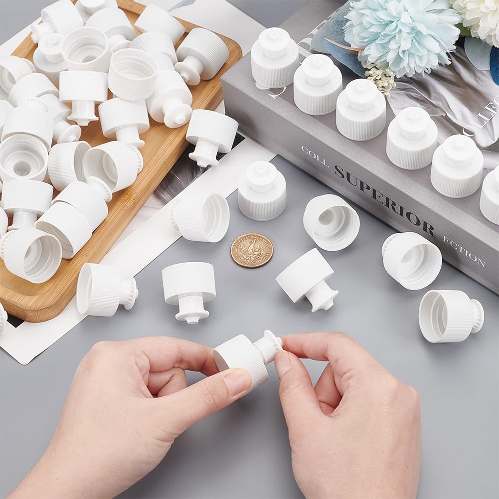 40 Stuks Plastic Flessendoppen Waterfles Vervangende Tops Push Pull Doppen Flessen Push Pull Vervangende Doppen Push Pull Schroefdoppen