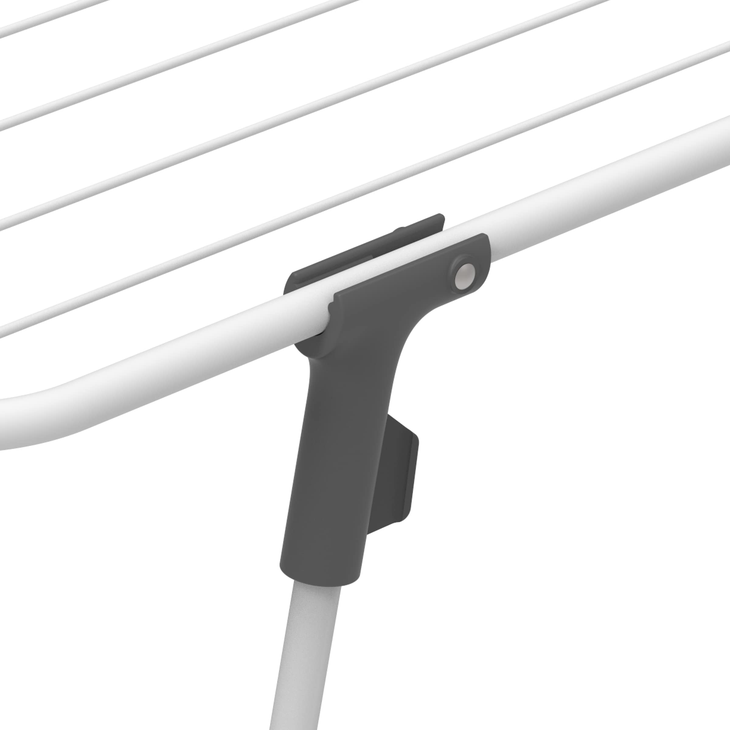 Rörets Stendibiancheria Nano Black - Modello in Alluminio a Pavimento, Meccanismo Blocca Gambe, Ganci per la Conservazione e 9 m di Superficie - 92 x 49 x 84 cm