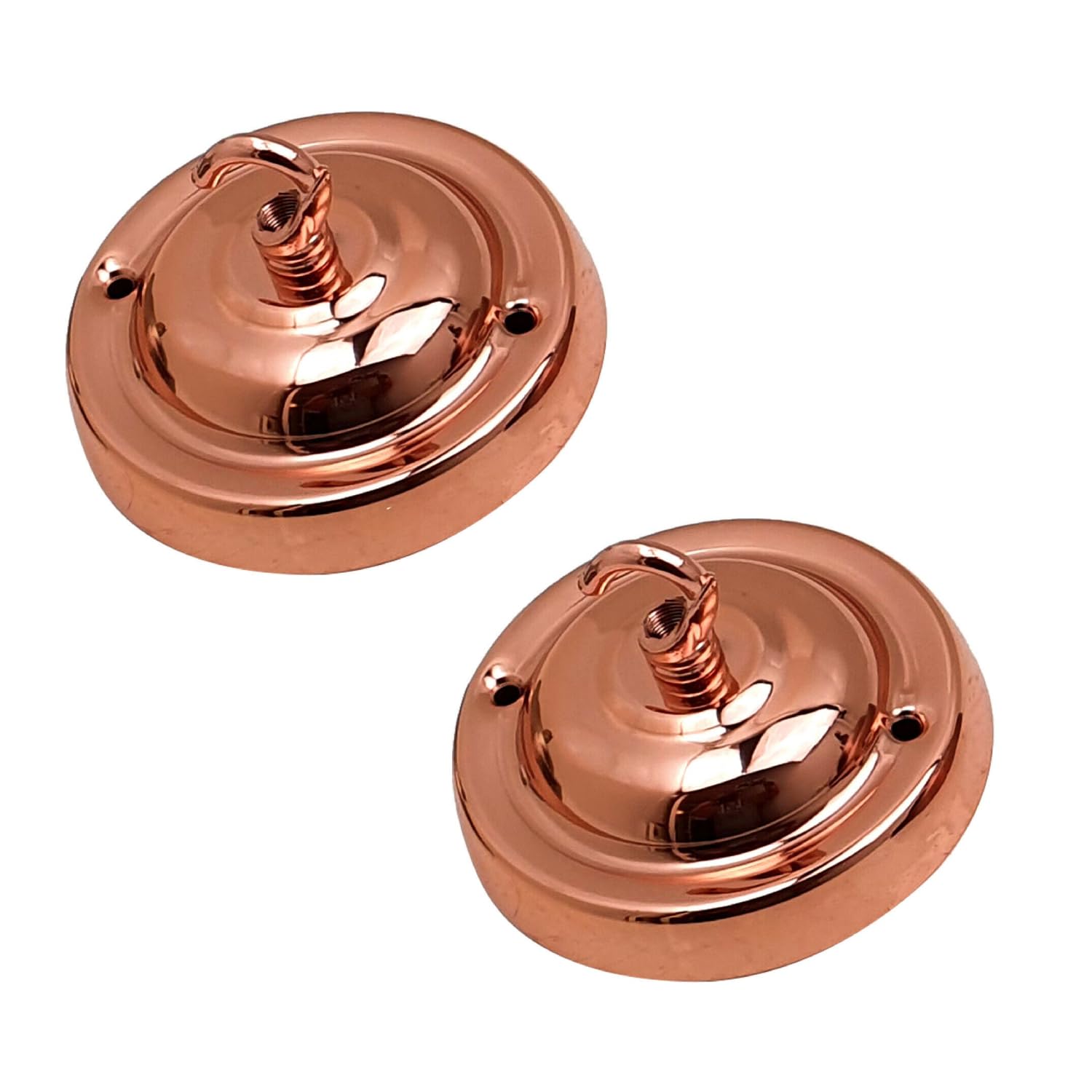 LEDSone Ceiling Rose Hook Plate Vintage Rose Gold Metal 10.5 cm 2 Pack Antique Single Out Side Fitting with Accessories for Chandliers Pendant Lights Wall Lamps Hanging Lights Planters Decorations — image 1