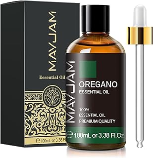 Oregano Essential Oil, MAYJAM Pure Essential Oils for Diffusers, 3.38FL.OZ/100ML Large Volume Oregano Oil with Premium Glass Dropper