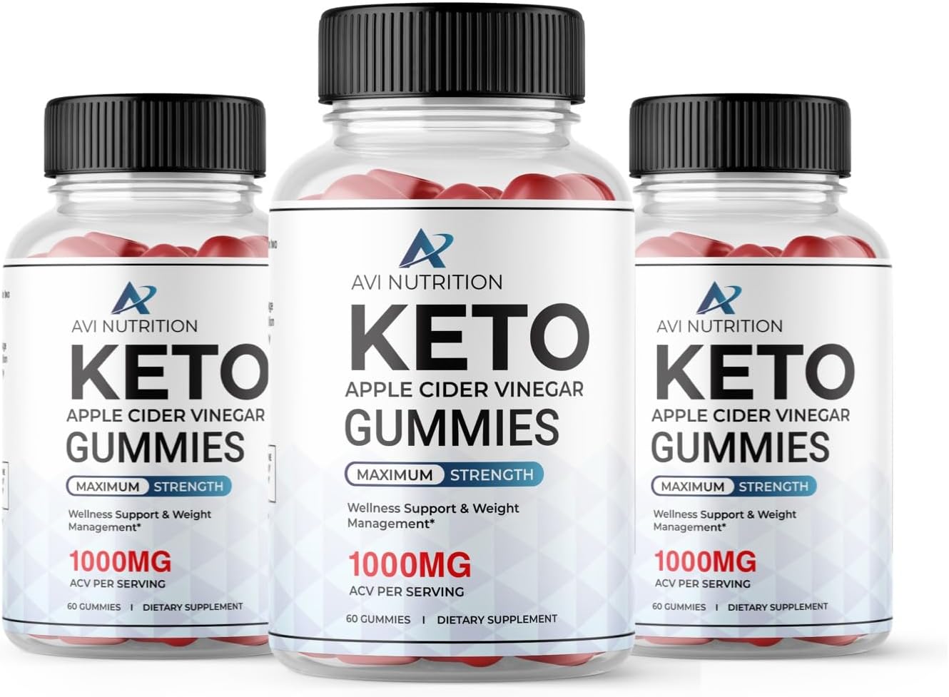Zonata(3 Pack) Avi Nutrition Keto Gummies, Avi Nutrition ACV Gummies Apple Cider Vinegar Weight Loss Gummies (180 Gummies)