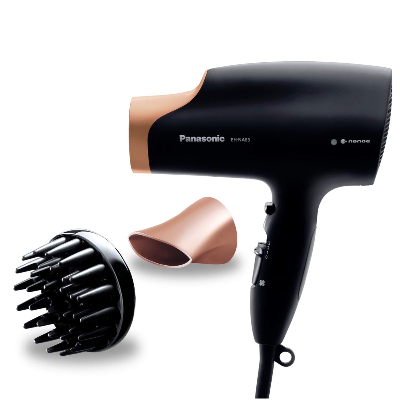 Panasonic Saç kurutma makinesi EH-NA63CN nano teknolojili (4 sıcaklık ve 3 hız kademesi, siyah-pembe altın)