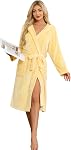 HEARTNICE Womens Hooded Fleece Robe, Soft Bathrobe for Womens, Cute Long House Coat